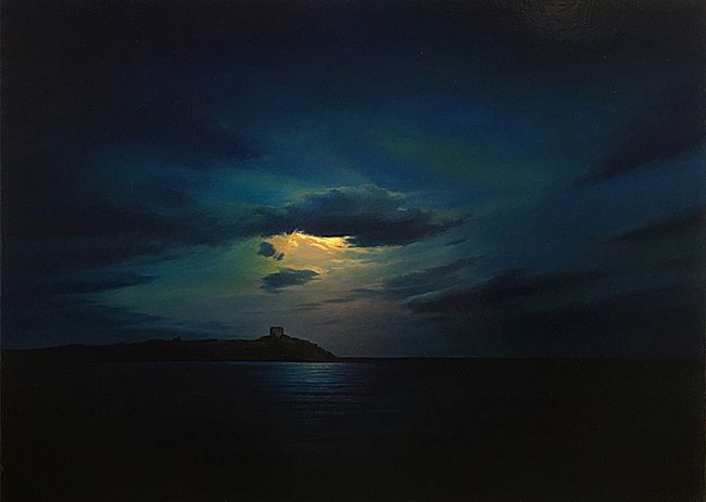 Dalkey Island Moon by Sergey  Talichkin 